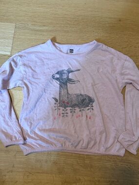 Tea Collection Light Pink Long Sleeve Tee with Deer Print